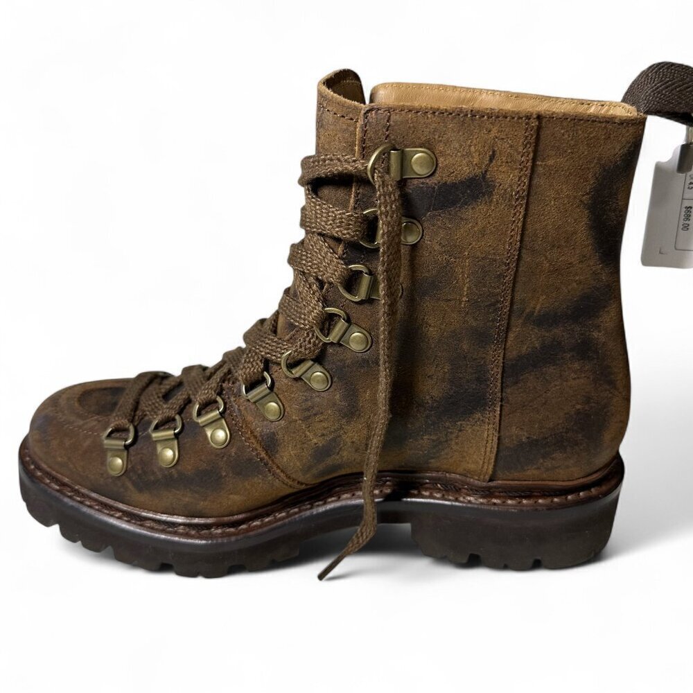 Women's Grenson Nannette Hiker Combat Boot UK 4.5 Brown Distressed Leather NWOT - Picture 7 of 11